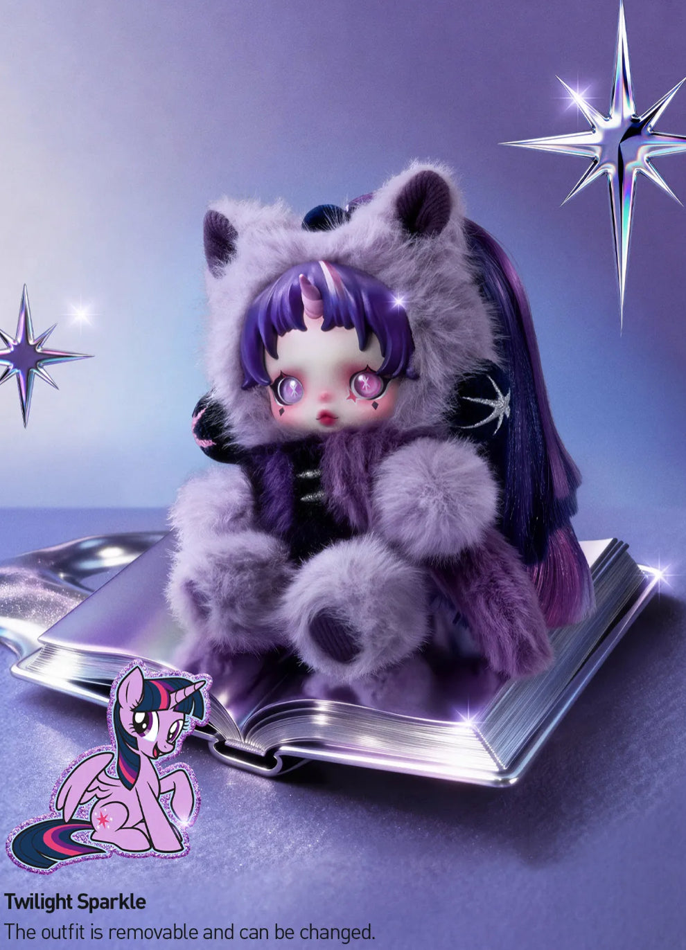 POP MART Skullpanda x My Little Pony Plush Doll pendant