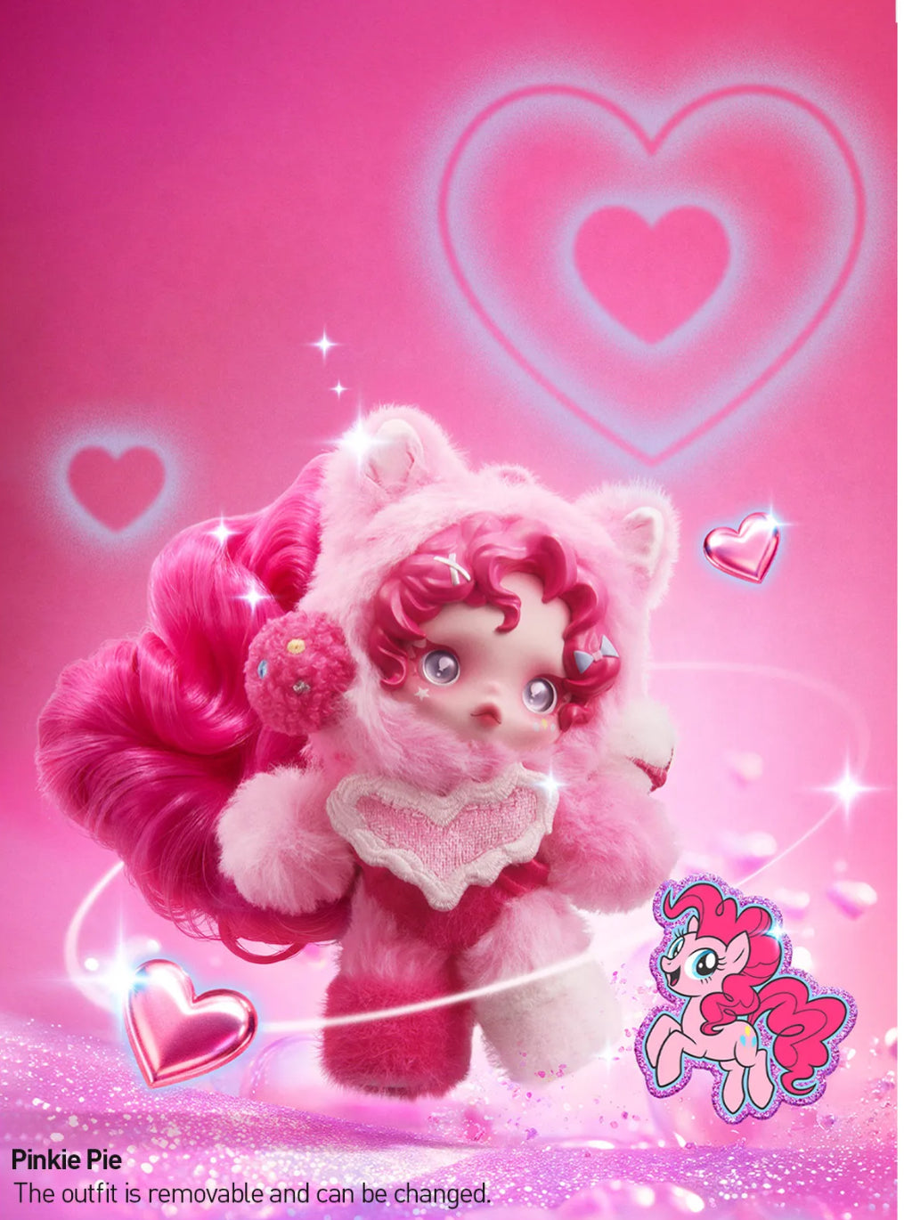 POP MART Skullpanda x My Little Pony Plush Doll pendant