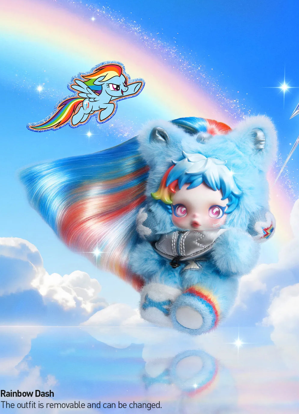 POP MART Skullpanda x My Little Pony Plush Doll pendant