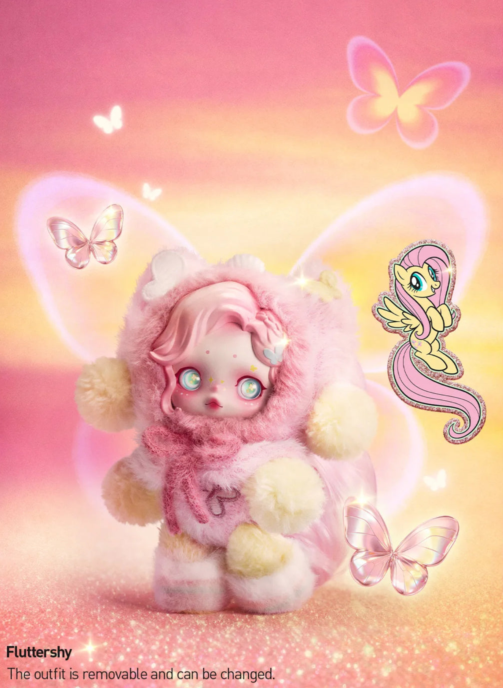 POP MART Skullpanda x My Little Pony Plush Doll pendant