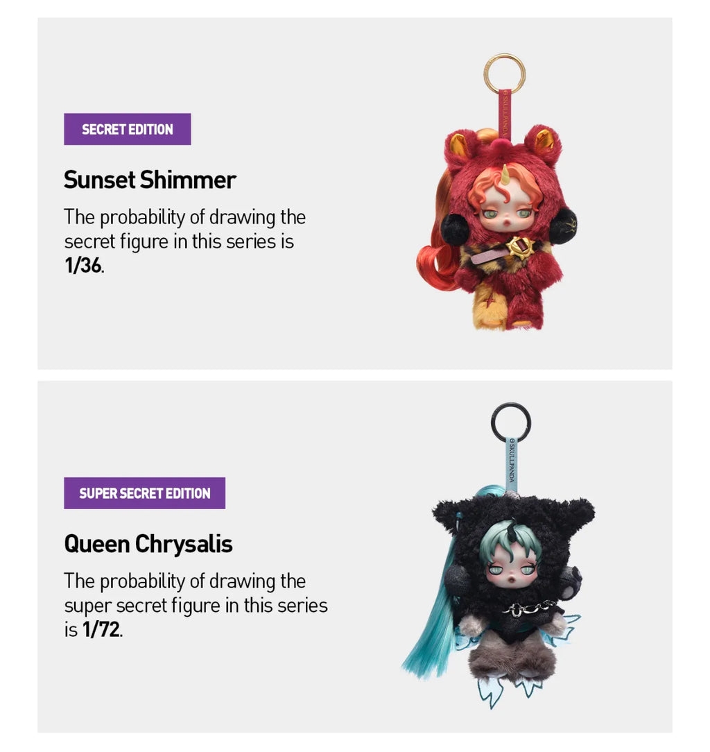 POP MART Skullpanda x My Little Pony Plush Doll pendant