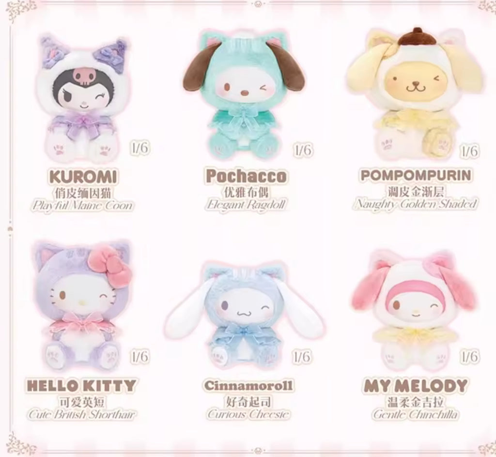 TopToy Miniso Sanrio Characters Play With Kittens Mystery Blind Box
