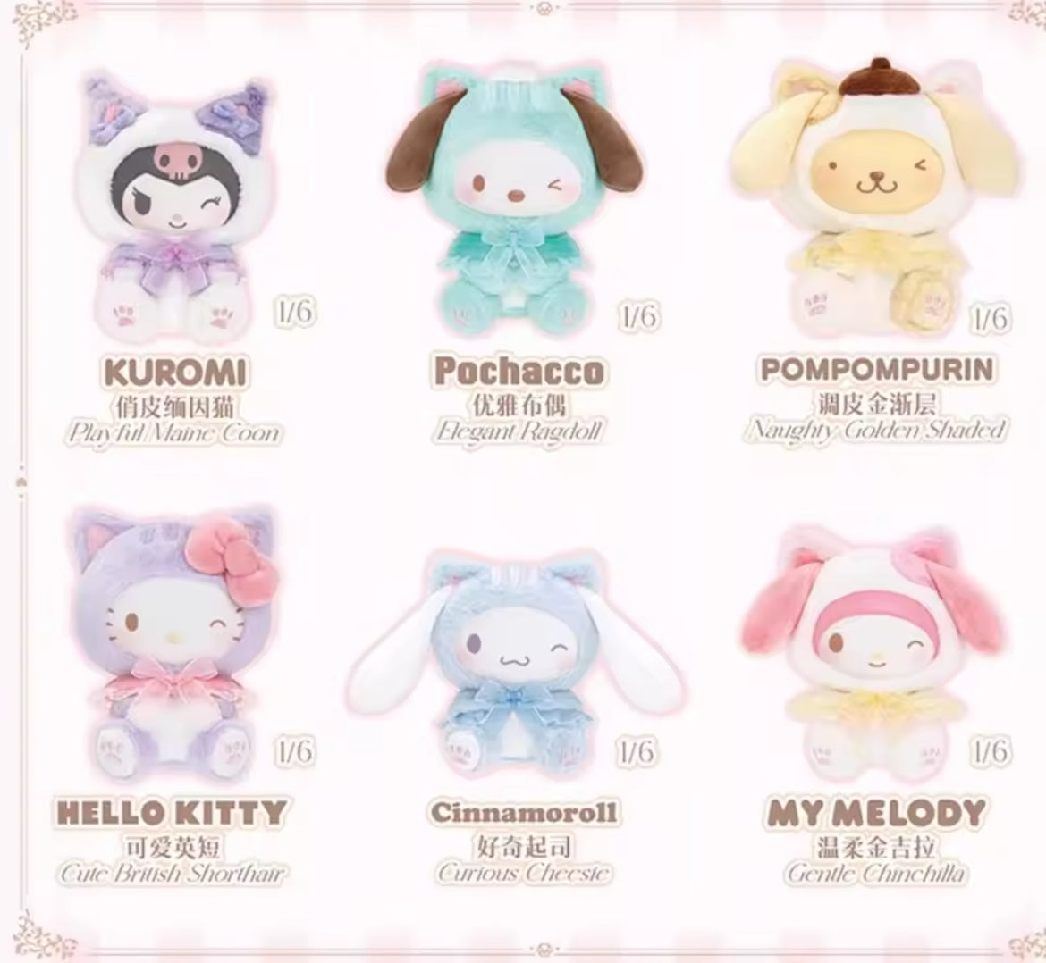 TopToy Miniso Sanrio Characters Play With Kittens Mystery Blind Box