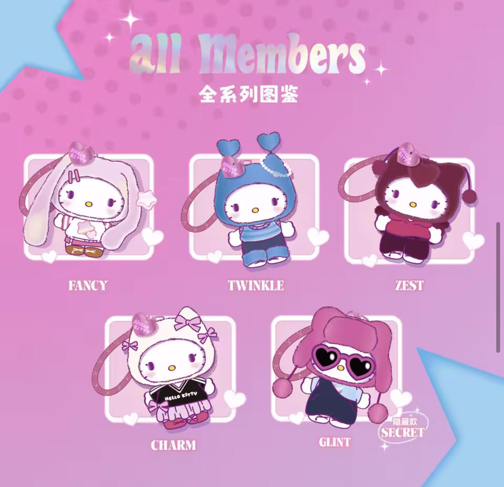 MINISO Hello Kitty Pop Star Blind Box Plush Keychain – Mystery Collectible