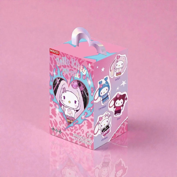 MINISO Hello Kitty Pop Star Blind Box Plush Keychain – Mystery Collectible