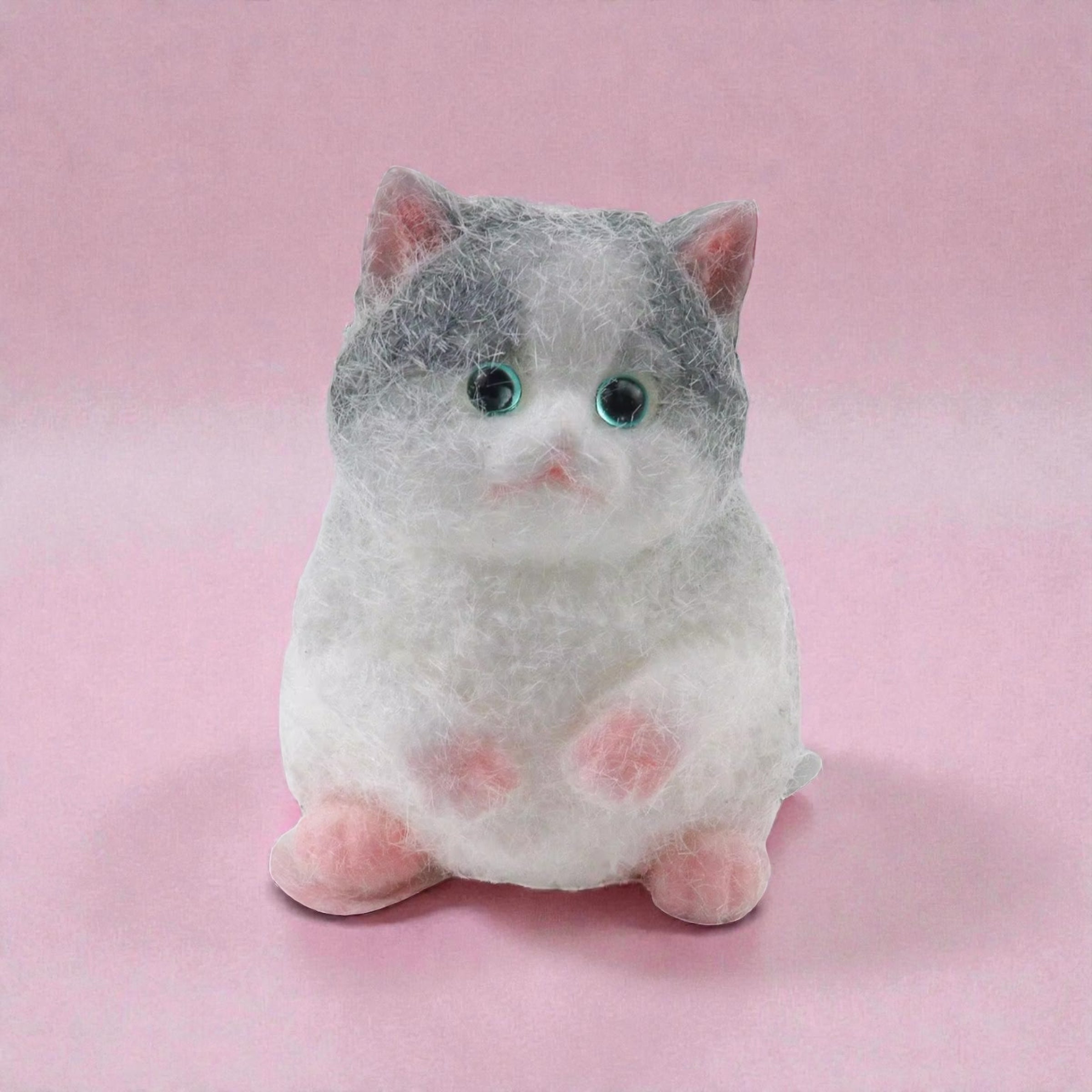 Handmade Fluffy Cat Squishy Fidget Toy- Soft Kawaii Stress Relief