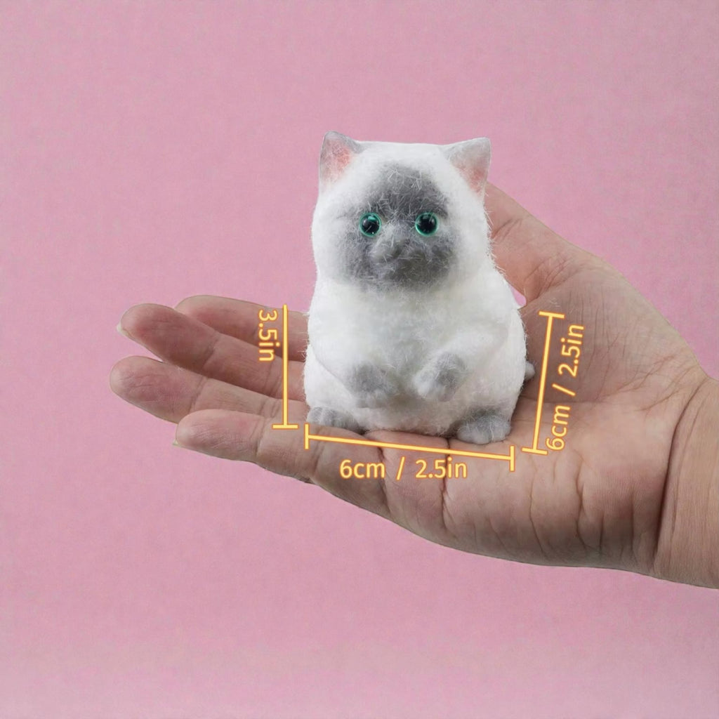 Handmade Fluffy Cat Squishy Fidget Toy- Soft Kawaii Stress Relief